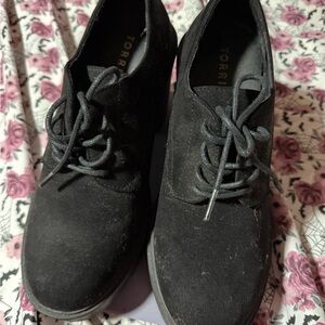 torrid Black Lace-Up Wedge Booties